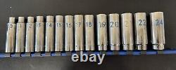 1/2 Drive 14 Piece Metric 6 Point Deep Chrome Socket Set Scdm146ta