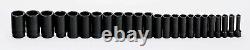 1/2 Drive 6 Point Impact Deep Socket Set 24pcs Supertorque Black Finish With