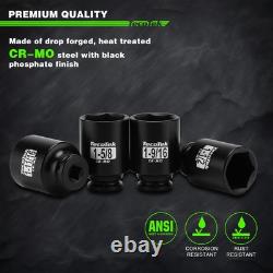 1/2 Drive Deep 6-Point Impact Socket Set, 11-Piece Standard SAE Spindle Axle