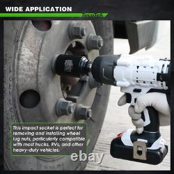 1/2 Drive Deep 6-Point Impact Socket Set, 11-Piece Standard SAE Spindle Axle