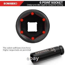 1/2 Drive Impact Socket Set, 66-Piece 6 Point Deep&Standard Socket Set, CR-V