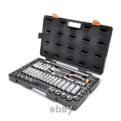 1/2 In. Drive 90-Tooth 6-Point Standard and Deep Sae/Metric Mechanics Tool Set