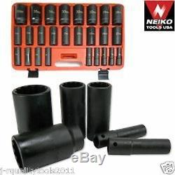 1/2 Inch Dr Drive 12 Point Deep Impact Metric MM Socket Tool Set For Wrench