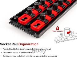 1/2 Inch Drive Deep 6-Point Socket Set with Rails, 29-Piece (10-38 mm)