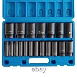 1/2 Inch Drive Deep 6point Impact Socket Set Sae Deep 19piece 3/8''11/2''crmo