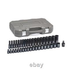 1/2 in. Drive 6-Point Metric Standard & Deep Impact Socket Set (39-Piece)