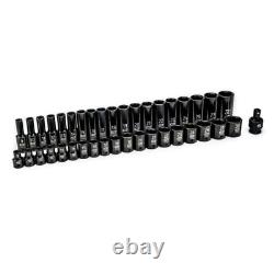 1/2 in. Drive 6-Point Metric Standard & Deep Impact Socket Set (39-Piece)