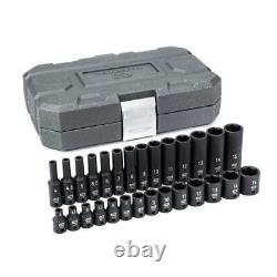 1/4 In. Drive 6-point Standard And Deep Impact Metric Socket Set (28-piece)