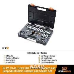 1/4 in. Drive 90-Tooth 6-Point Standard and Deep SAE/Metric Mechanics Tool Set