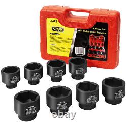 1 Drive Deep Impact Socket Set Cr-Mo 6-Point (1-Inch 2-Inch) With Carrying Case