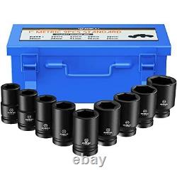 1 Inch Drive Deep Impact Socket Set 9 Pieces Jumbo Impact Socket Sets 6point Met