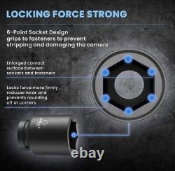 1 inch Drive Deep Impact Socket Set, 9 Piece Jumbo Impact Socket Set, 6 Points