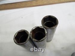 10 Pc Snap-On SAE 6-Point Deep Well 1/2 Drive Socket Set 1/2-1-1/8