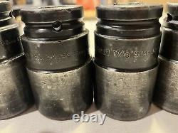 (10) Piece 3/4 Drive Deep 6 Point Impact Sockets- All Snap On And MAC
