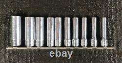 10 SNAP ON TOOLS 1/4 DRIVE DEEP 6 POINT SOCKET SET 3/16 to 9/16 USA