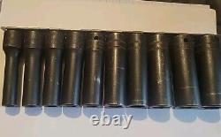 10 pc 1/2 Drive 6-Point Metric Flank Drive Deep Impact Socket Set (10-19 mm)