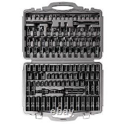 119 Piece Impact Socket Set, 1/23/8 Drive, Deep/Shallow, SAE/Metric, 6 Point