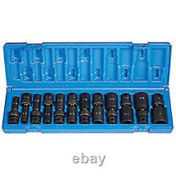 12-Piece 3/8 in. Drive 6-Point SAE Universal Deep Impact Socket Set GRY-1212UD