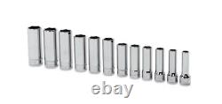 12 pc 3/8 Drive 6-Point Metric Flank Drive Deep Socket Set (8-19 mm) 212SFSMY