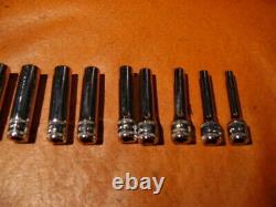 13 PIECE SET SNAP-ON TOOLS 1/4 DRIVE DEEP METRIC 6 POINT SOCKET SET 4 to 15 MM