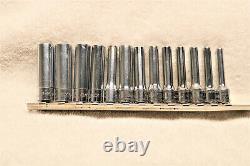 13 Snap On Tools Deep Sockets SAE & Metric 6 Point 1/4 drive