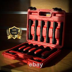 14 Piece 3/8 Drive 6 Point Deep Impact Socket Set, Including 12PCS Extra Long D