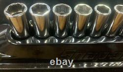 14 SNAP-ON TOOLS 1/4 DRIVE XTRA DEEP METRIC 6 POINT SOCKET SET 4 to 15 MM EXTRA