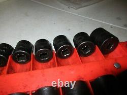 14 SNAP-ON TOOLS 3/8 DRIVE DEEP METRIC IMPACT SOCKET SET 6 POINT 8 to 24 MM USA