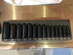 14 pc 3/8 Drive 6-Point Metric Flank Drive Deep Impact Socket Set Snap-on