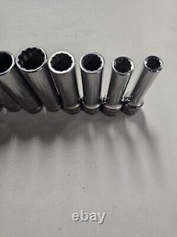 14pc Snap-on 1/2 drive 3/8 thru 1 1/4 12-point DEEP Socket Set 315SYA USED