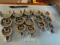 15 pc 1/2 Drive 12-Point SAE Flank Drive Deep Flare Nut Crowfoot Wrench 315an