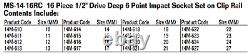 16-Piece 1/2 Drive Deep 6-Point Impact Socket Set, Metric, Williams MS-14-16RC