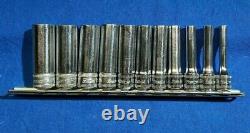 1979 Snap-On 1/4 drive METRIC deep 6 point socket set 11pcs 14mm 4mm 112STMM