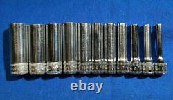 1979 Snap-On 1/4 drive METRIC deep 6 point socket set 11pcs 14mm 4mm 112STMM