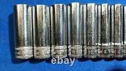 1979 Snap-On 1/4 drive METRIC deep 6 point socket set 11pcs 14mm 4mm 112STMM