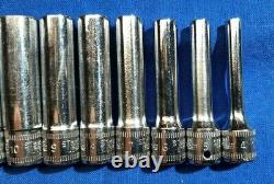 1979 Snap-On 1/4 drive METRIC deep 6 point socket set 11pcs 14mm 4mm 112STMM