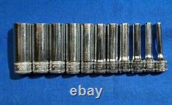 1979 Snap-On 1/4 drive METRIC deep 6 point socket set 11pcs 14mm 4mm 112STMM