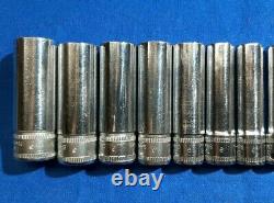 1979 Snap-On 1/4 drive METRIC deep 6 point socket set 11pcs 14mm 4mm 112STMM