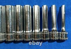 1979 Snap-On 1/4 drive METRIC deep 6 point socket set 11pcs 14mm 4mm 112STMM