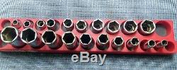 20pc SNAP ON 3/8 Drive 6-Point Deep & Shallow SAE Socket Set (1/4-7/8) withtray