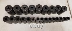 24 piece SNAP-ON 1/2 Drive 6 Point Deep Impact Metric Socket Set 10mm-36mm