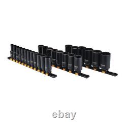 26 Piece 1/2 Inch 6-point Standard Deep Metric Impact Drive Socket Case Set