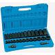 28-piece 1/2 In. Drive 6-point Sae Standard And Deep Impact Socket Set New