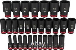 29 PC Shockwave Impact DutyT 1/2 Drive Metric Deep 6 Point SocketSet 49-66-7015