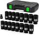 3/4 Drive Deep 6-point Impact Socket Set, 17-piece Jumbo Assortment, Cr-mo, Sae