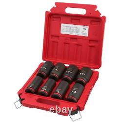 3/4 Drive SAE Deep Well Impact 6 Point Impact Socket Set 8 Piece Ink Filled Dia