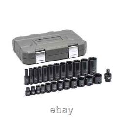 3/8 in. Drive 6-Point SAE Standard & Deep Impact Socket Set (25 Pcs)