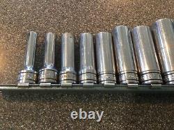 3/8 inch drive Deep Well Snap on socket set 11 pieces 6 point