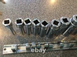 3/8 inch drive Deep Well Snap on socket set 11 pieces 6 point