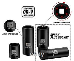 3/8Drive Impact Socket Set Standard Steel Deep And Shallow Kit 6Point 95 Piece